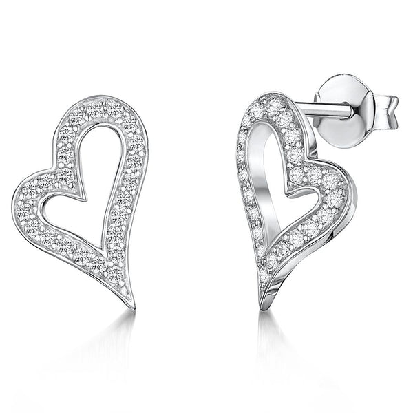 Sterling Silver Dali Style Open Heart Stud Earringsearrings - JOOLS By Jenny Brown