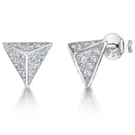 Load image into Gallery viewer, Stirling Silver And Cubic Zirconia Pyramid Stud JOOLS by Jenny Brown