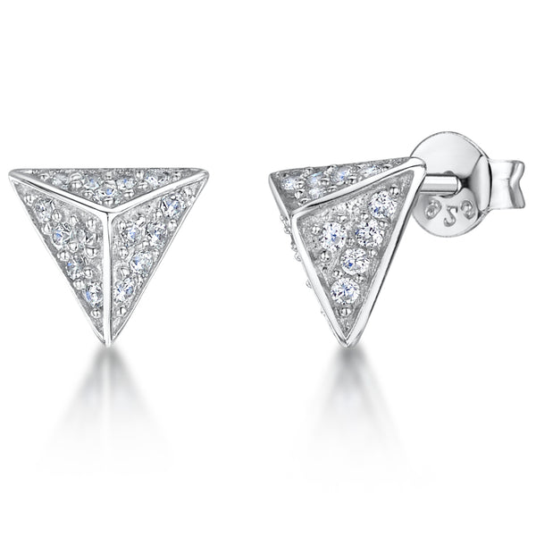 Stirling Silver And Cubic Zirconia Pyramid Stud JOOLS by Jenny Brown