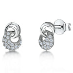 Load image into Gallery viewer, Sterling Silver and Cubic Zirconia Circle Drop Studs - JOOLS By Jenny Brown