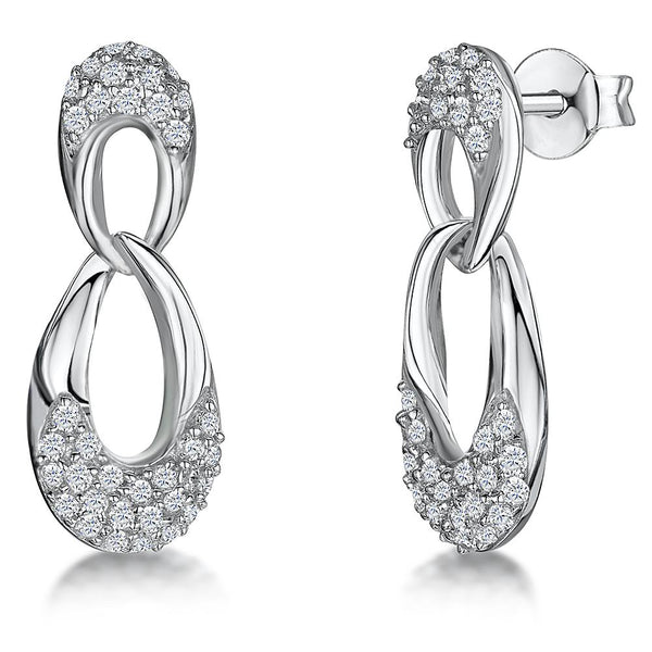 Sterling Silver Earrings With Interlocking Circles - JOOLS By Jenny Brown