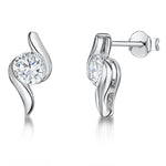 Load image into Gallery viewer, Sterling Silver Twist Stud Set With Cubic Zirconia JOOLS by Jenny Brown