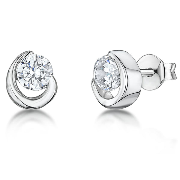 Sterling Silver Teardrop Tension Set Cubic Zirconia JOOLS by Jenny Brown