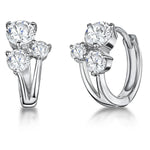 Load image into Gallery viewer, Sterling Silver Huggie Three Stone Cubic Zirconoia Cherry Earringsearrings - JOOLS By Jenny Brown