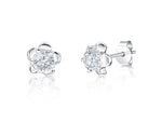 Load image into Gallery viewer, Sterling Silver Flower Stud Earrings With Central Cubic Zirconia JOOLS by Jenny Brown