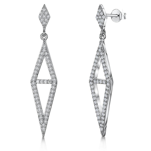 Sterling Silver Art Deco Drop Earrings - JOOLS By Jenny Brown