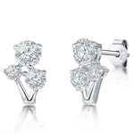 Load image into Gallery viewer, Sterling silver 3 Alternate Stone V Shape Earrings- JOOLS By Jenny Brown