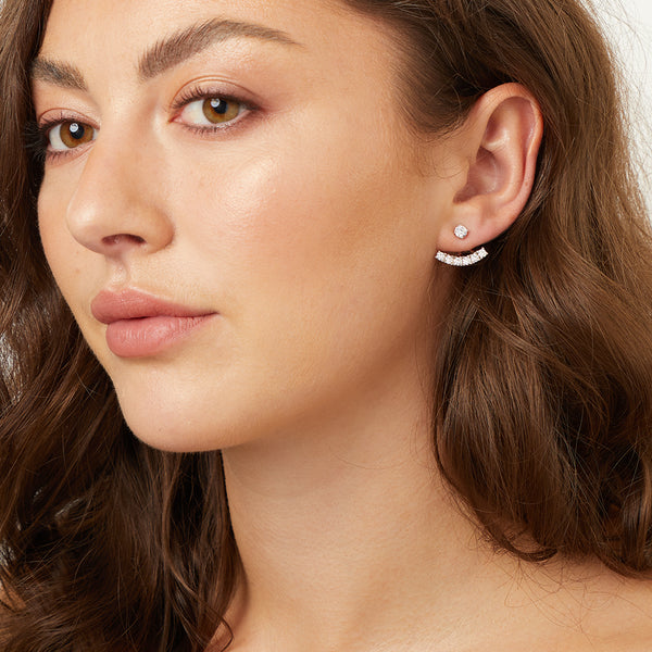 Sterling Silver Six Stone Jacket Earrings- JOOLS by Jenny Brown