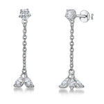 Load image into Gallery viewer, Sterling Silver Earrings - With Three CZ Stones On A Chain Drop - JOOLS By Jenny Brown