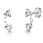 Load image into Gallery viewer, Sterling Silver Round And Triangle Stone Set Earrings-JOLS by Jenny Brown