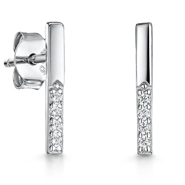 Sterling Silver Bar Stud Earrings - JOOLS by Jenny Brown