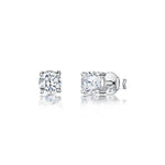 Load image into Gallery viewer, A pair of sterling silver solitaire 1 Carat stud earrings with a cubic zirconia stone-JOOLS by Jenny Brown