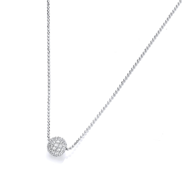 Sterling Silver Pave Ball Pendant JOOLS by Jenny Brown