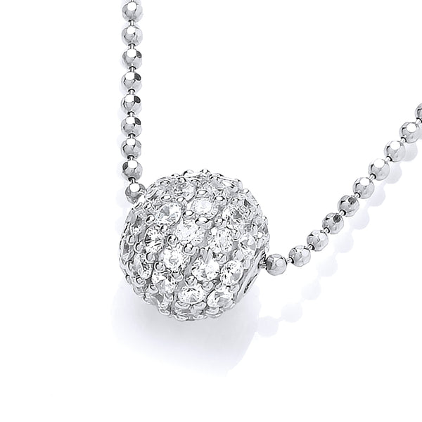 Sterling Silver Pave Ball Pendant JOOLS by Jenny Brown