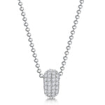 Load image into Gallery viewer, Sterling-Silver-Circle-Bead-Pave-Set-With-Cubic-Zirconia-Stones