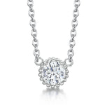 Load image into Gallery viewer, Sterling Silver Pendant -Single Suspended 0.84 Carat CZ Stone WithFancy Surround - JOOLS By Jenny Brown