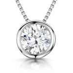 Load image into Gallery viewer, Sterling Silver Petite Pendant With 5mm Rubover Set Cubic Zirconia JOOLS by Jenny Brown