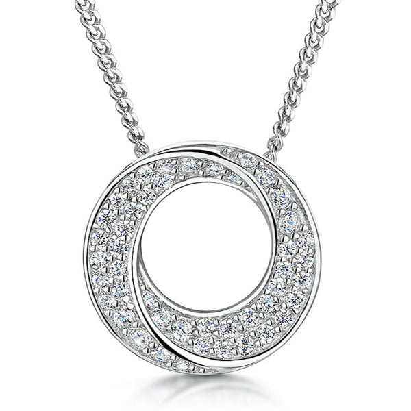 Sterling Silver Swirled Circle Pendant-JOOLS by Jenny Brown