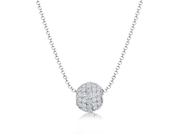 Sterling Silver Pave Set Glitterball Pendant