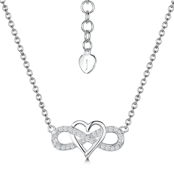 Sterling Silver Infinity Heart Necklace-JOOLS by Jenny Brown