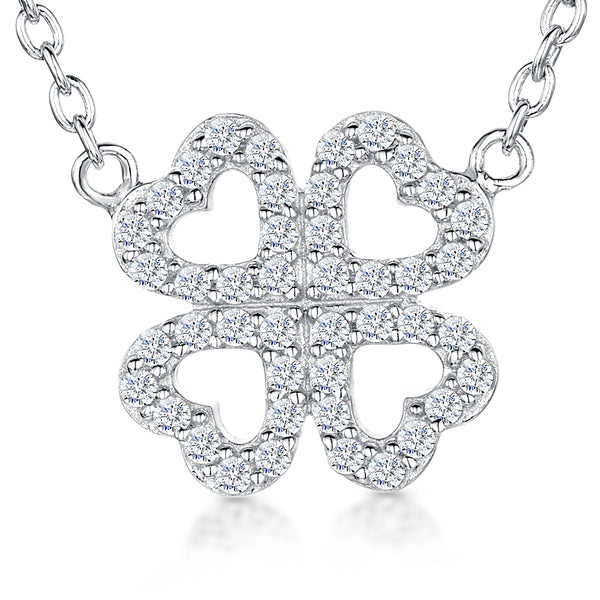 Sterling Silver Pendant With Four Cubic Zirconia Hearts - JOOLS By Jenny Brown