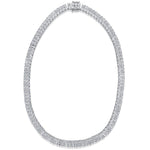 Load image into Gallery viewer, Sterling Silver Tennis Necklace Double Row Hinged With Quarter Carat Cubic Zirconia StonesNecklace - JOOLS By Jenny Brown