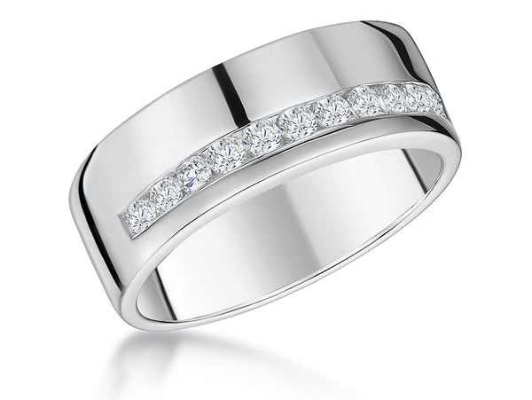Sterling Silver And Cubic Zirconia Ring Band Rail Set - JOOLS By Jenny Brown