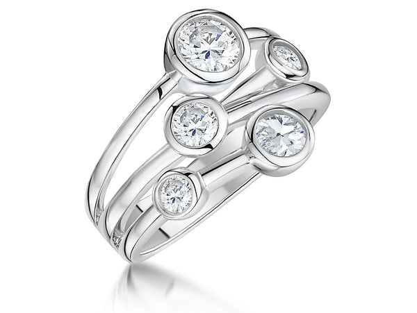 Sterling Silver Raindance Five Stone Raindance Bubble Ring Boodles Style - JOOLS By Jenny Brown