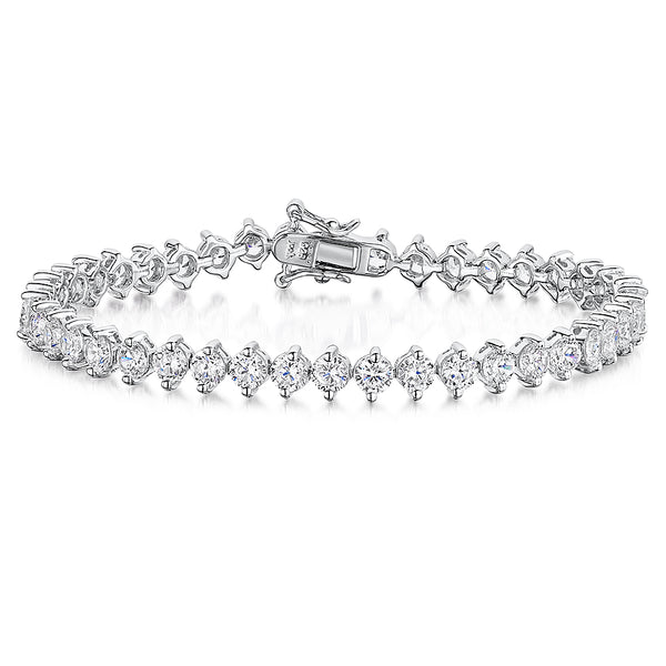 Sterling Silver Tennis Bracelet With 4mm Cubic Zirconias JOOLS by Jenny Brown
