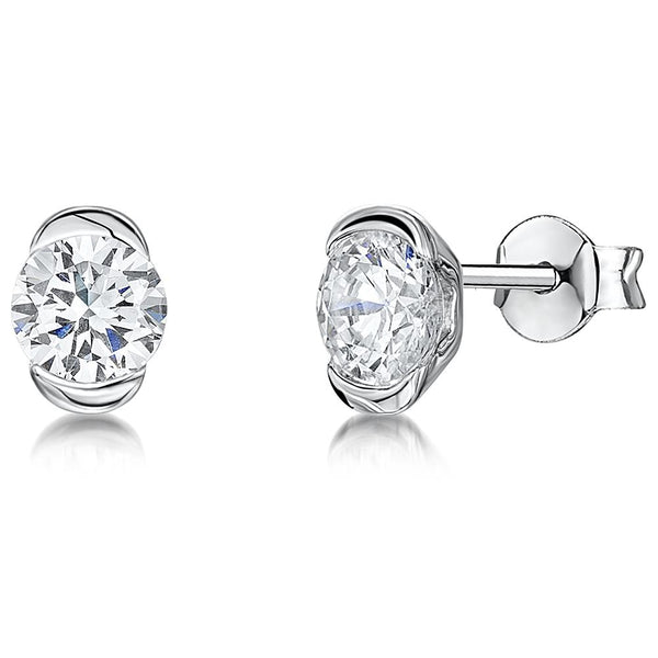 Sterling Silver Earrings In An Oval SettingEarrings - JOOLS By Jenny Brown