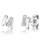 Load image into Gallery viewer, Sterling Silver Zig Zag' Stud With Cubic Zirconias JOOLS by Jenny Brown