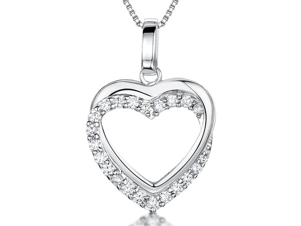 Sterling Silver Double Open Heart Pendant-JOOLS By Jenny Brown