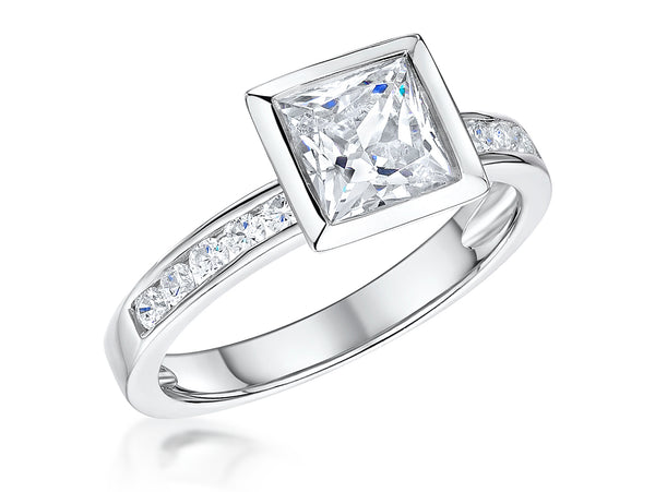 Sterling Silver 2 Carat Bezel Set ring-JOOLS by Jenny Brown