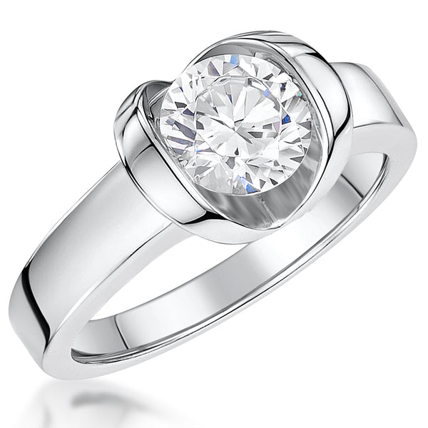 Sterling Silver Solitaire Ring With Open Setting