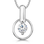 Load image into Gallery viewer, Sterling Silver Floating Zirconia Circle Pendant