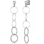 Load image into Gallery viewer, Sterling Silver Earring With Multiple Circle Hoop Drops