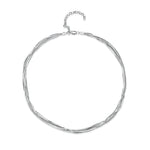 Load image into Gallery viewer, Sterling Silver Full Necklace With 4 Lines Of Diamond Cut Chain