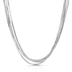 Load image into Gallery viewer, Sterling Silver Full Necklace With 4 Lines Of Diamond Cut Chain