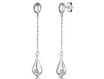 Load image into Gallery viewer, Sterling Silver Long Teardrop Earrings
