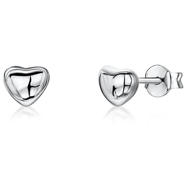 Sterling Silver Bubbly Heart Stud Earrings- JOOLS By Jenny Brown
