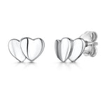 Load image into Gallery viewer, Sterling Silver Overlapping Heart Stud Earrings-JOOLS by Jenny Brownn