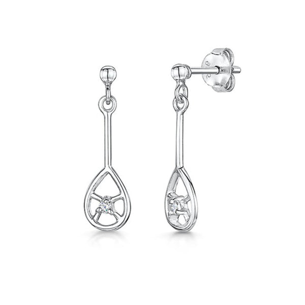 Sterling Silver Drop With Open Teardrop & Floating Cubic Zirconia - JOOLS By Jenny Brown