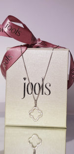 Load image into Gallery viewer, Sterling  Silver Clover Flower Pendant Set With Cubic Zirconia - JOOLS By Jenny Brown
