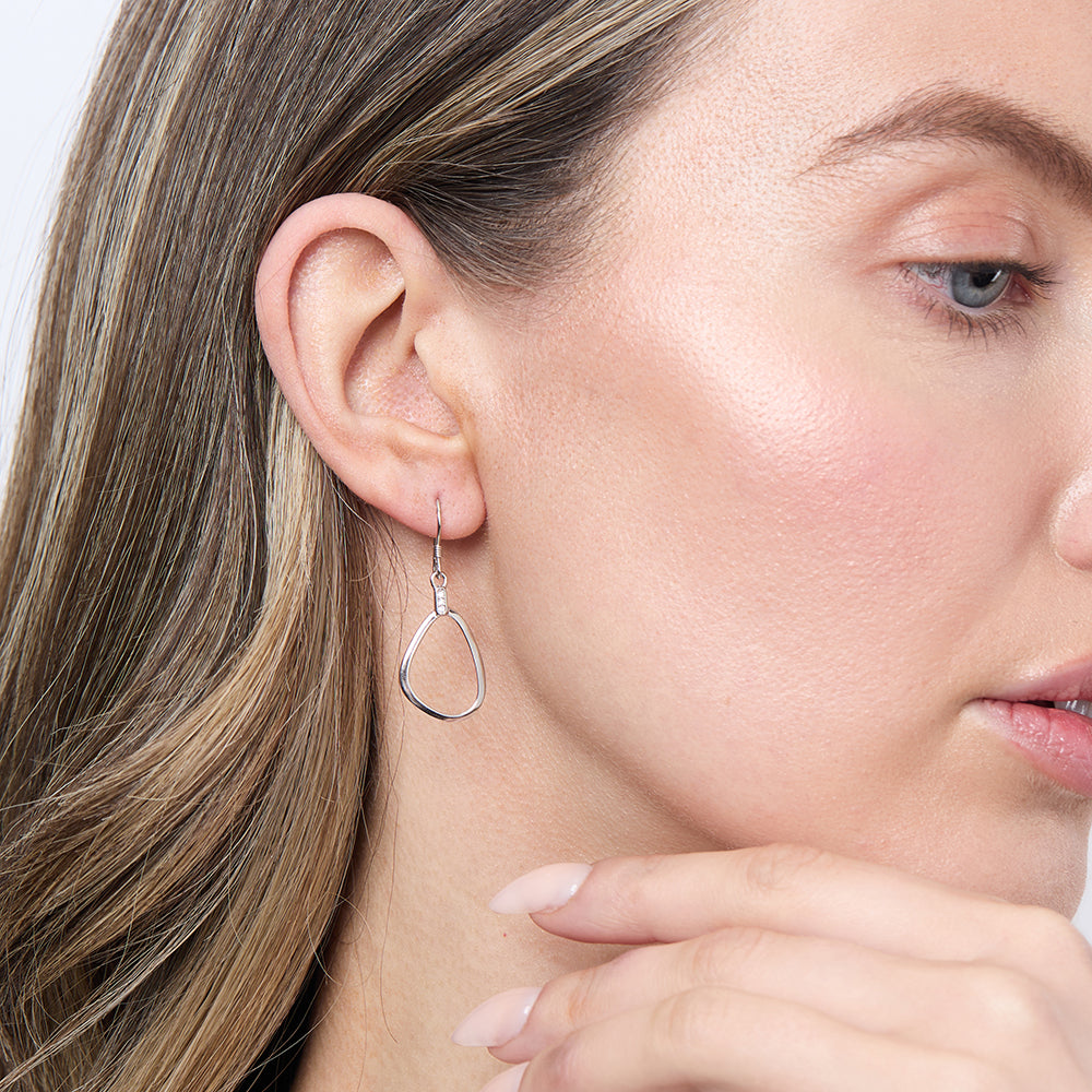 Sterling Silver Plain Earrings With A Geometric Shape - JOOLS By Jenny Brown