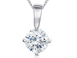 Load image into Gallery viewer, Sterling Silver Solitaire Half Carat  Cubic Zirconia  Pendant - JOOLS By Jenny Brown
