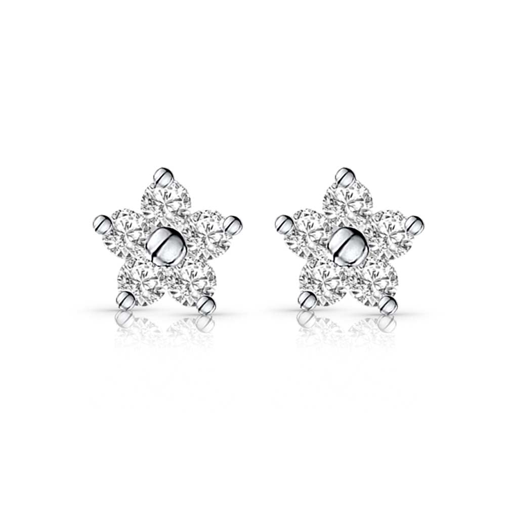 CZ Petal Flower Studs