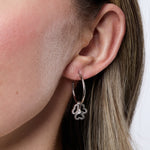 Load image into Gallery viewer, Sterling Silver Clover Hoop Earrings
