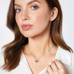 Load image into Gallery viewer, Sterling Silver Bumble Bee Necklace Set with Cubic Zirconia and Black Enamel Stripes - JOOLS By Jenny Brown
