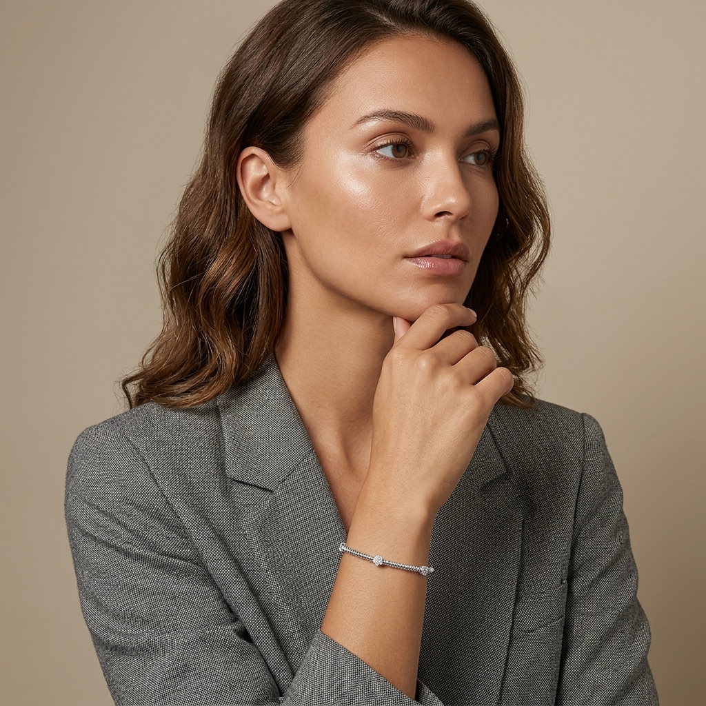 Sterling Silver Cuff Three Flower Stacking Bangle