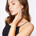 Load image into Gallery viewer, Yellow Gold Cubic Zirconia Princess Cut Tennis Bracelet -JOOLS by Jenny Brown
